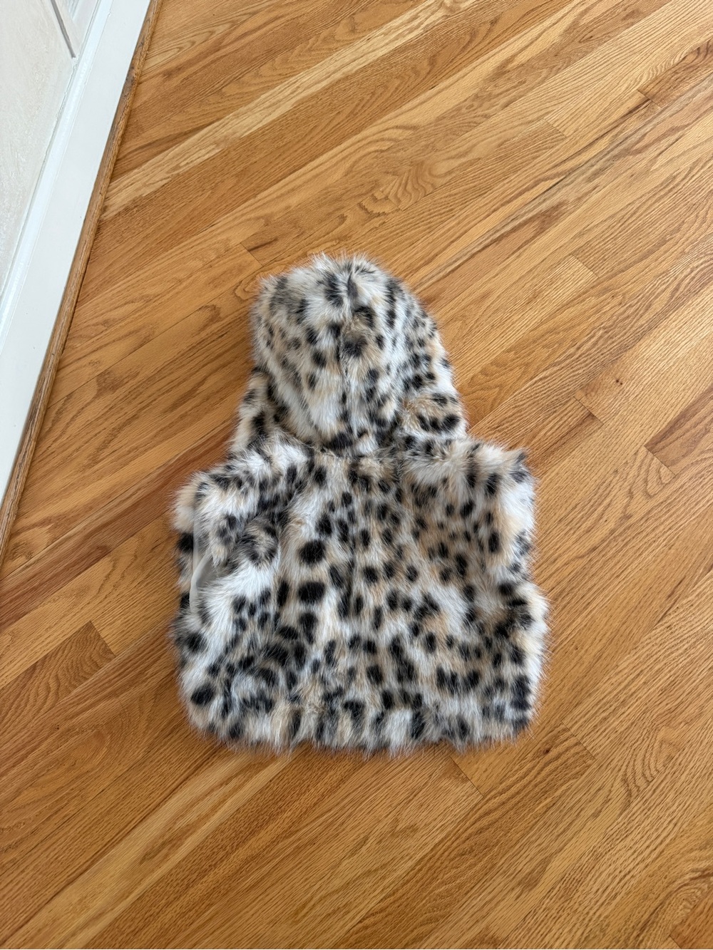 Faux fur leopard print vest cropped - Picture 2 of 8